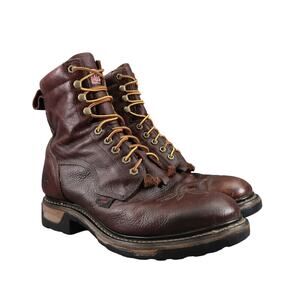 Tony Lama Shoes Mens 10 Boots Work Timber Lace Up Leather Waterproof Utility Mid